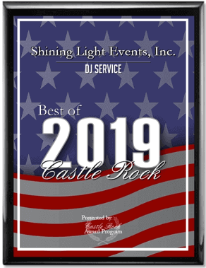 Shining Light Events, Best of the Best, 2019, Best DJ, Castle Rock, Colorado, DJ, Service